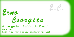 erno csorgits business card